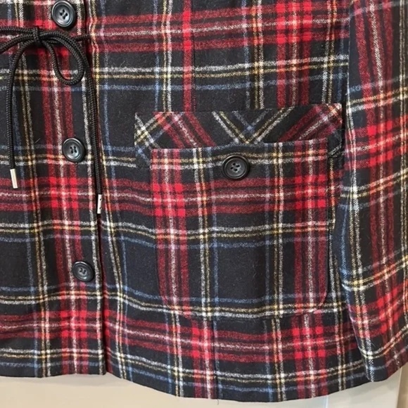 Pendleton 100% Virgin Wool Tartan Plaid Coat Button Front Jacket Size Large - Picture 10 of 13